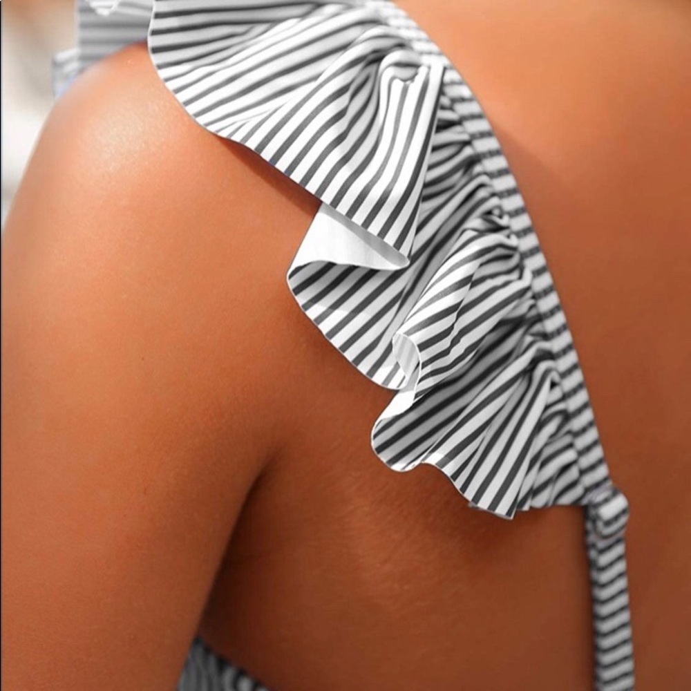 Blooming Jelly one piece striped bikini size M - Picture 9 of 10